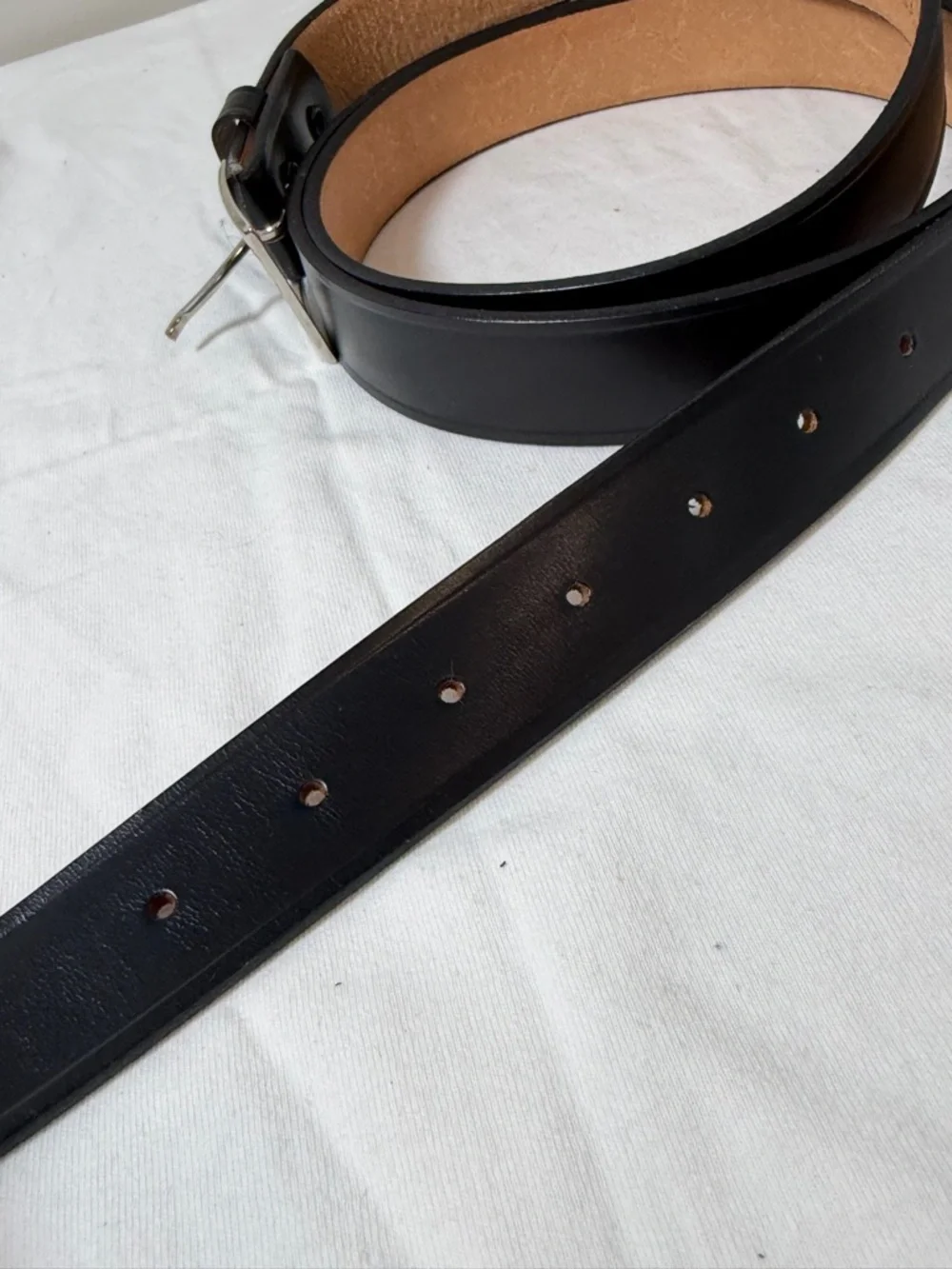 Sears Genuine Leather Cowhide Big & Tall Size 55W Genuine Black Leather Belt